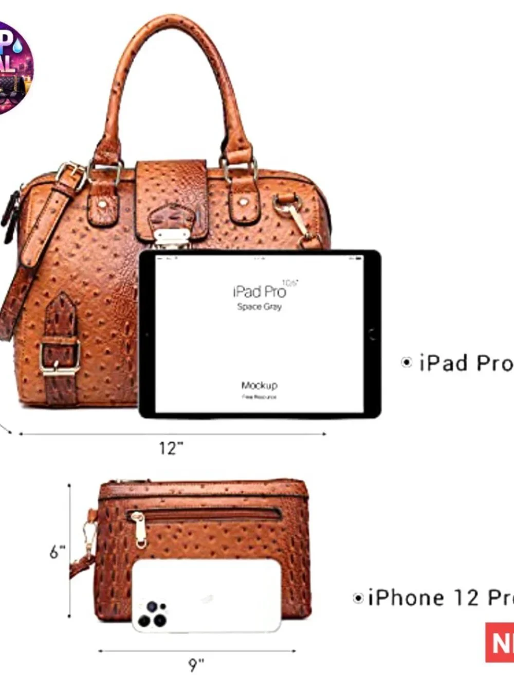 Vegan Leather Satchel Bag Top Handle Shoulder Tote Work Purse